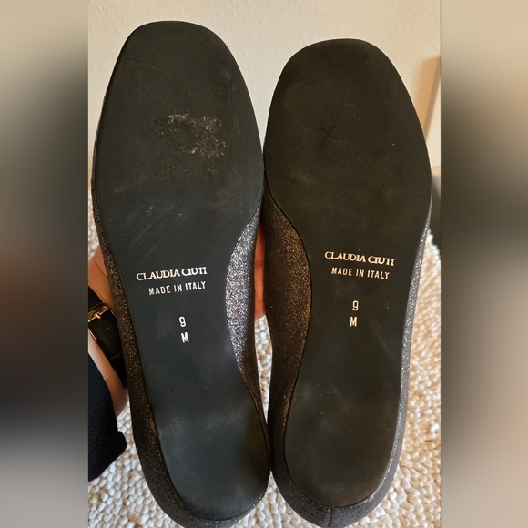 Claudia Ciuti Leather Sparkly Flats Made In Italy - Picture 6 of 6